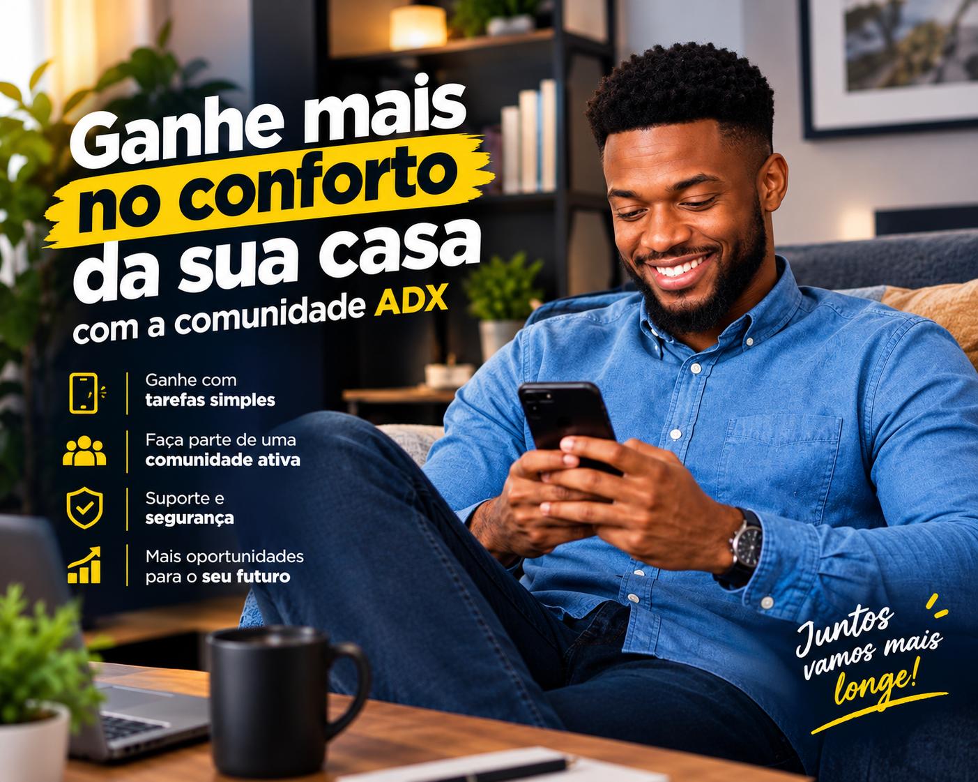 Ganhe mais no conforto da sua casa com a comunidade ADX